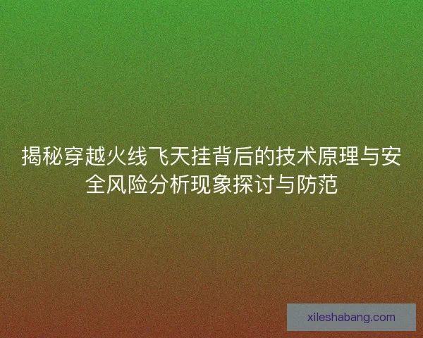 揭秘穿越火线飞天挂背后的技术原理与安全风险分析现象探讨与防范