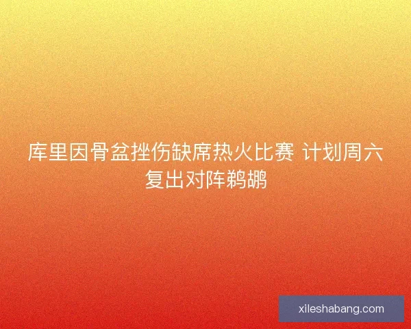 库里因骨盆挫伤缺席热火比赛 计划周六复出对阵鹈鹕